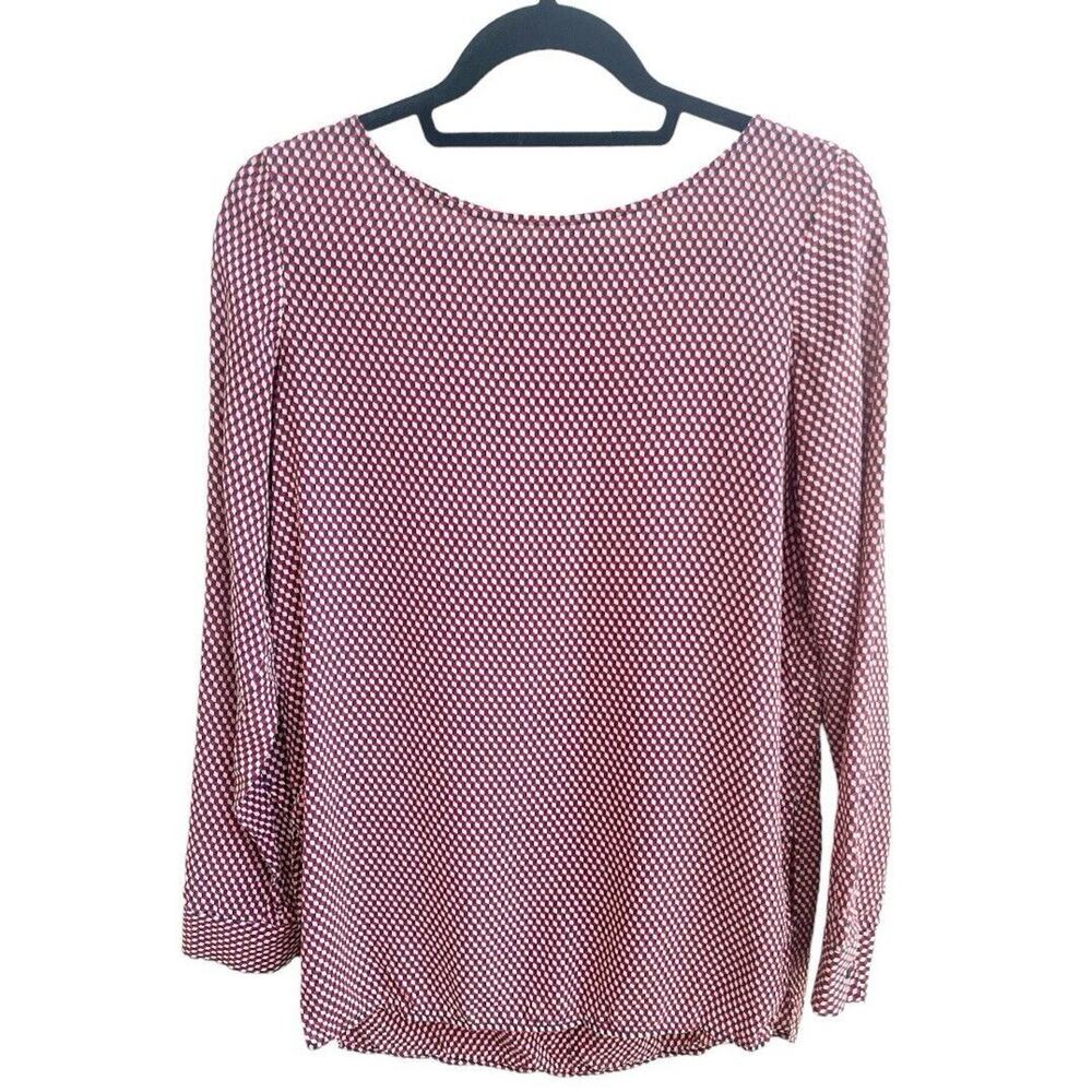 Theory Women's Toska Silk Blouse Long Slv Geometric Shirt Sz S Relaxed Fit - Picture 2 of 8